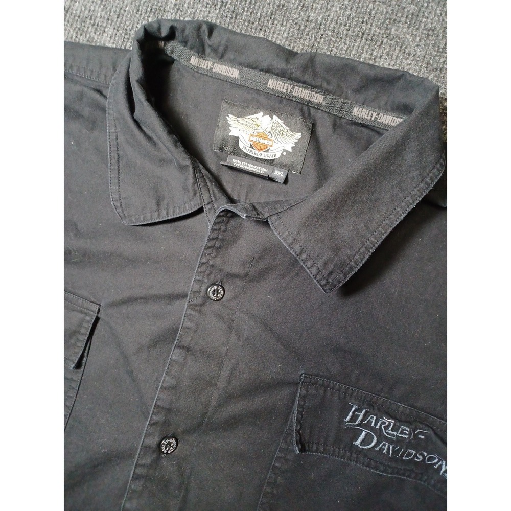 Harley-Davidson Motorcycles Mens 3XL Short Sleeve Button-Down Shirt Eagles